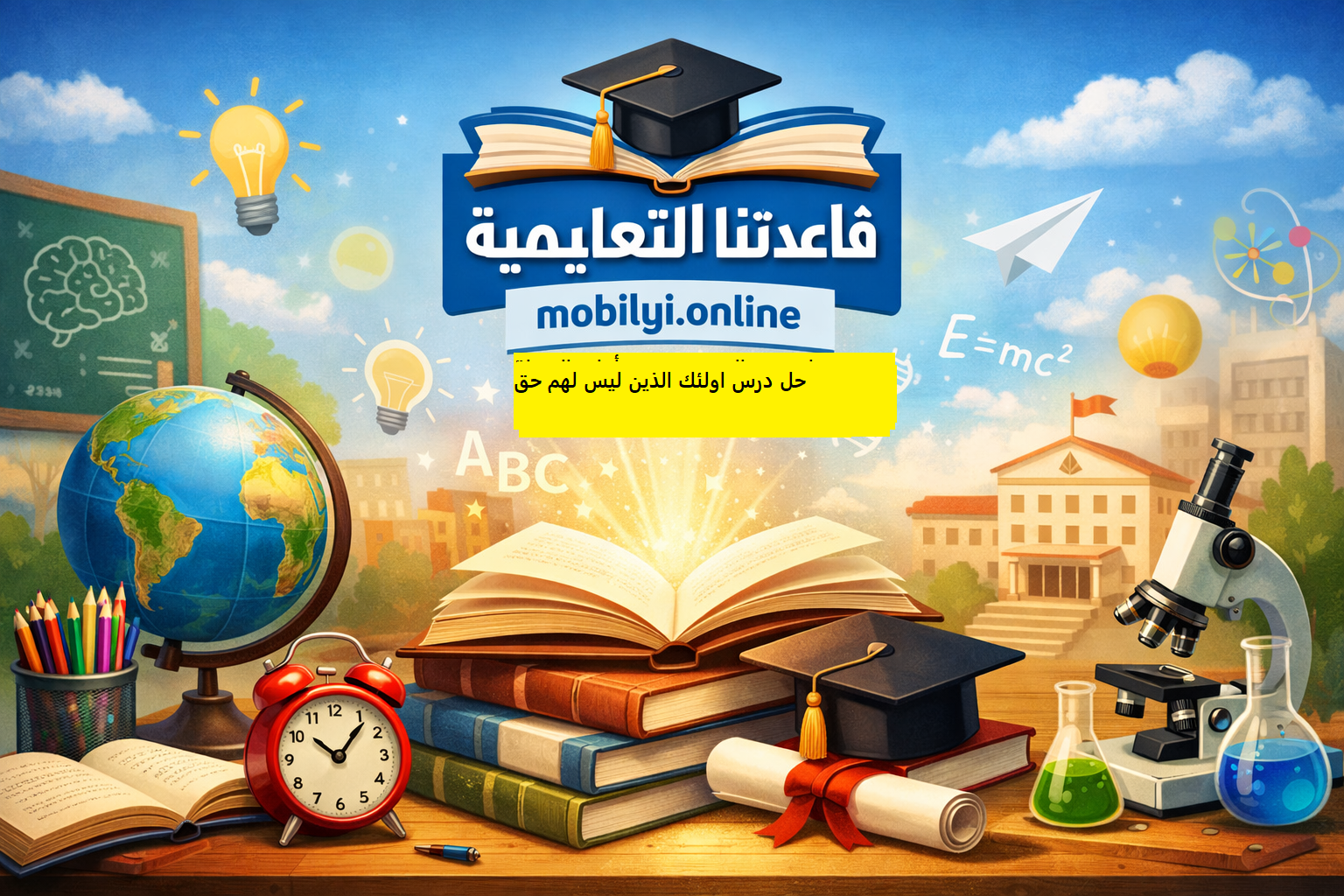 حل درس اولئك الذين ليس لهم حق للصف التاسع لغة عربية فصل ثالث